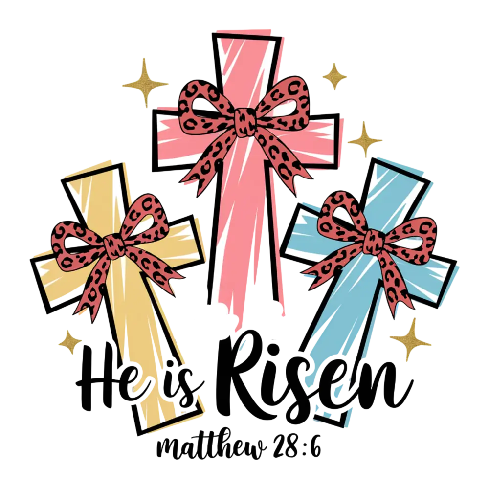 Easter - He Is Risen - Matthew 28:6 W/ Ribbons