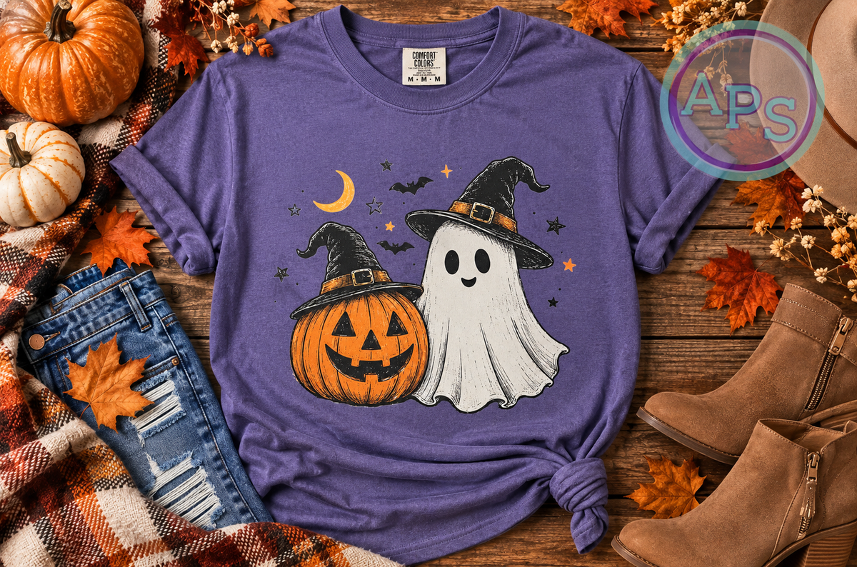 Fall Colors 2026 - Pumpkin and Ghost in Witch Hats