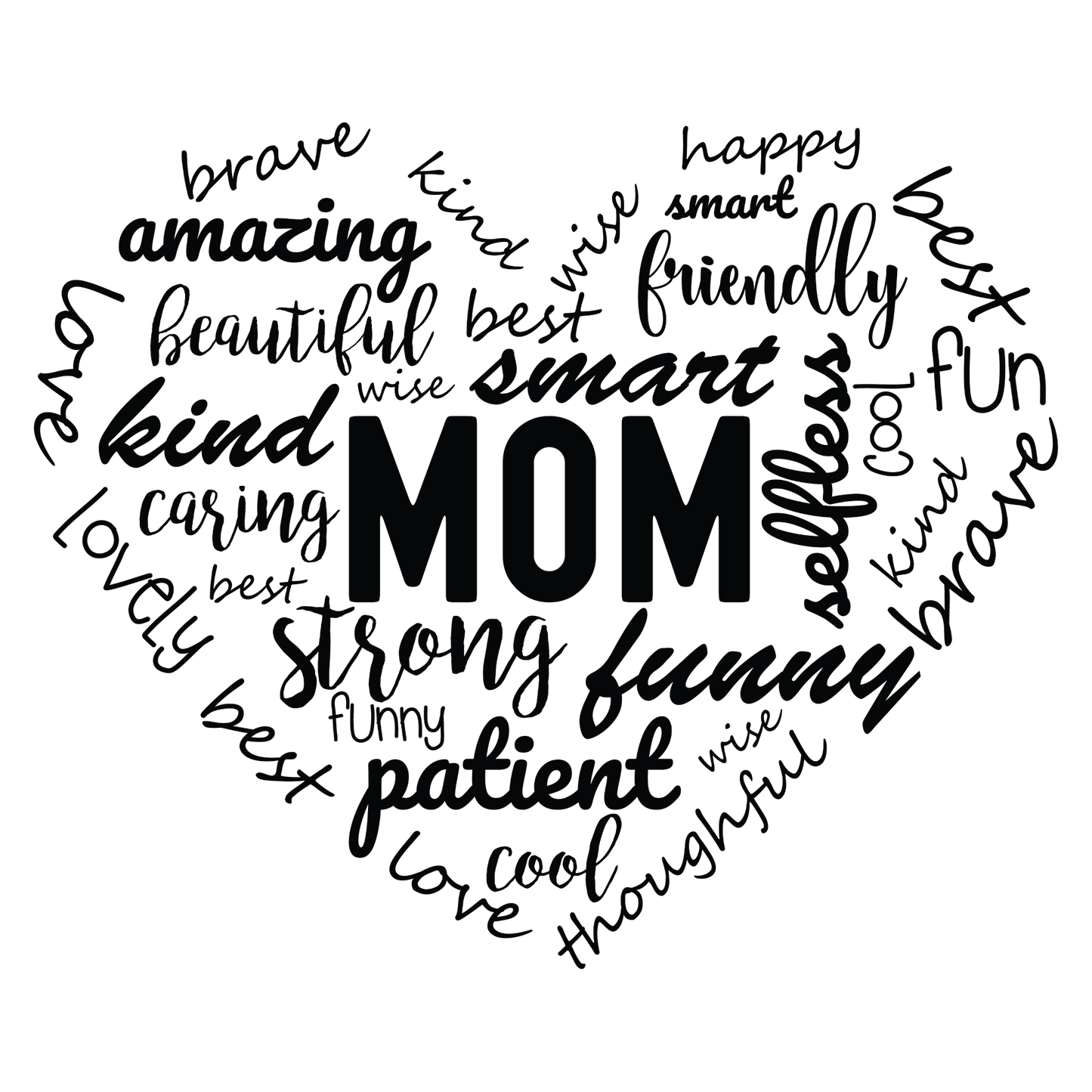 Mother's Day Word Cloud Heart