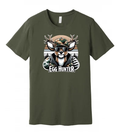 Easter - Egg Hunter - Deer With Camo Hat and Sunglasses - T-Shirt