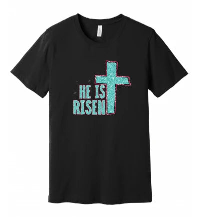 Easter - He Is Risen - Glitter - T-Shirt