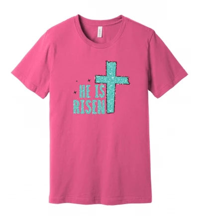 Easter - He Is Risen - Glitter - T-Shirt