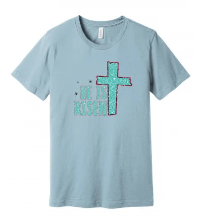 Easter - He Is Risen - Glitter - T-Shirt