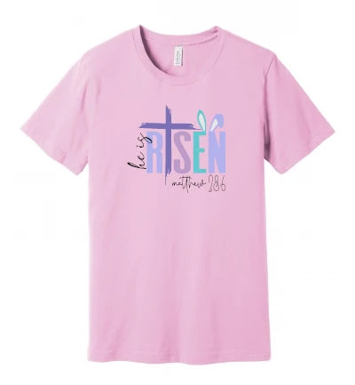 Easter - He Is Risen - Matthew 28:6 - Pastel - T-Shirt