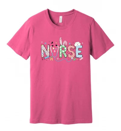 Easter - Nurse Doodle (Distressed) - T-Shirt