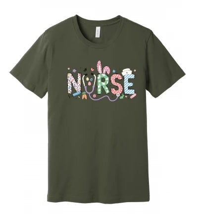 Easter - Nurse Doodle (Distressed) - T-Shirt