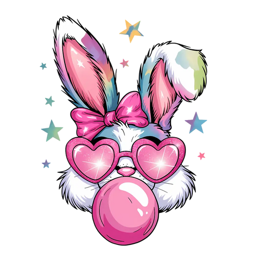 Easter - Pink Easter Bunny W/ Bubblegum: Gang Sheet