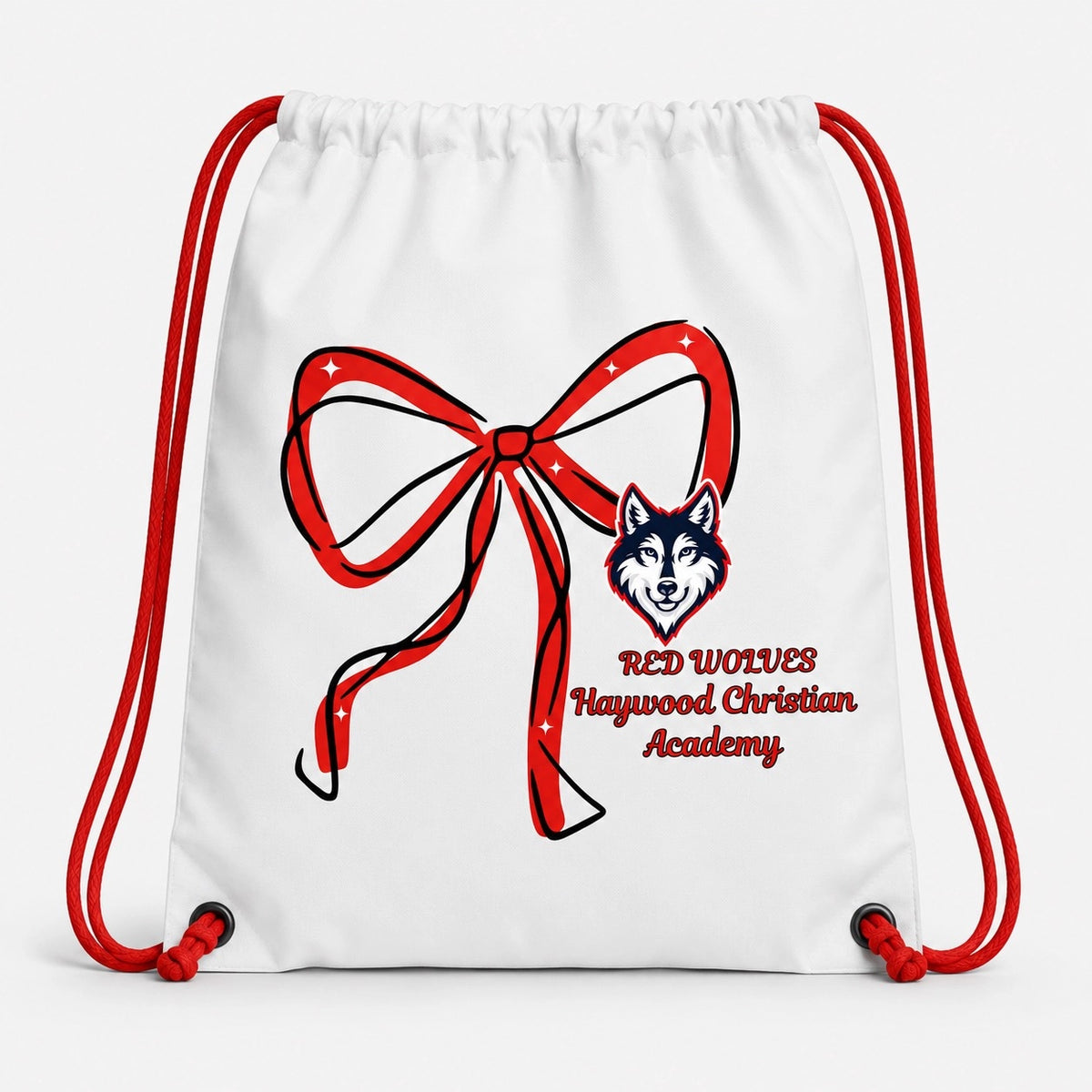 Red Wolves Merch - Cinch Bag (White)