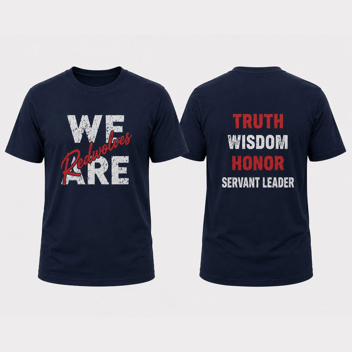 Red Wolves Merch - T-Shirt (Blue) WE ARE Redwolves