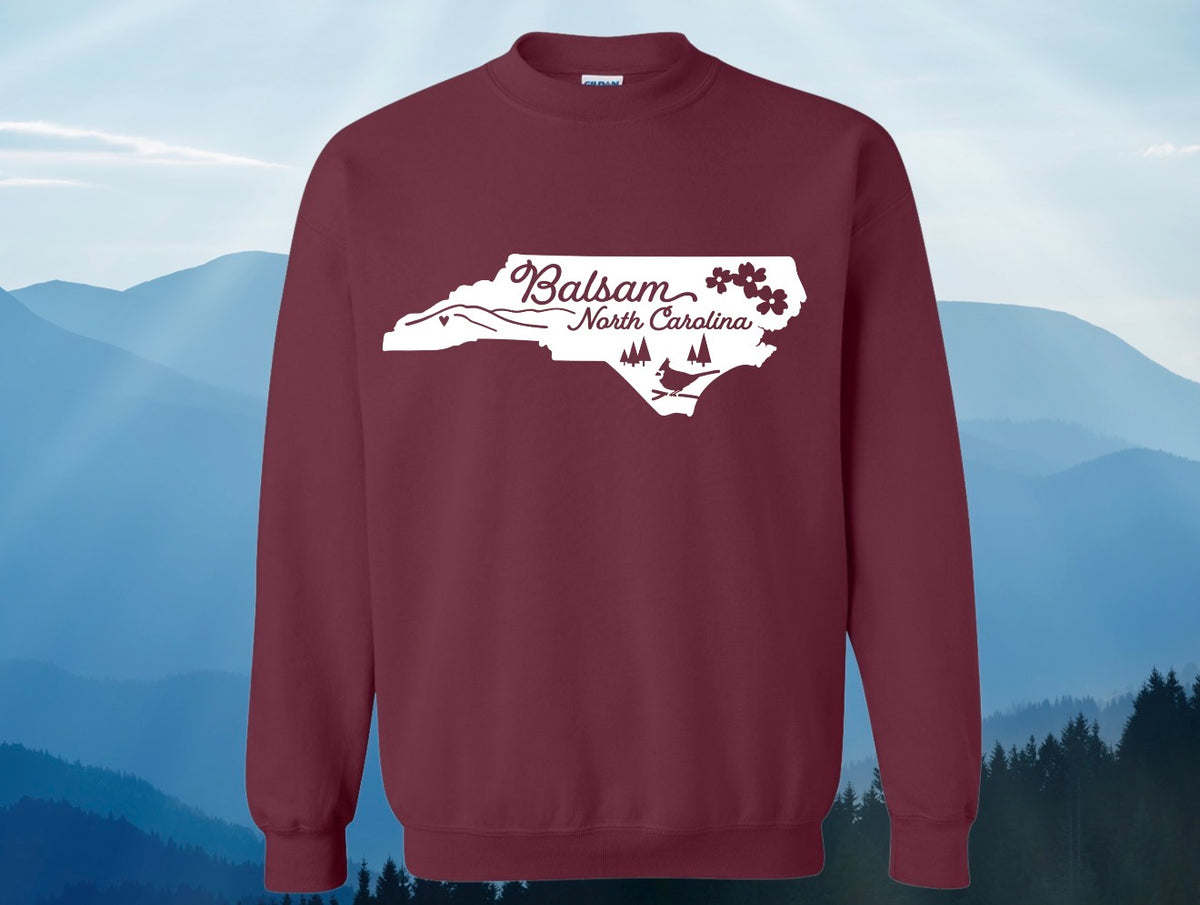 Balsam Community Center: State Map (White Graphic)