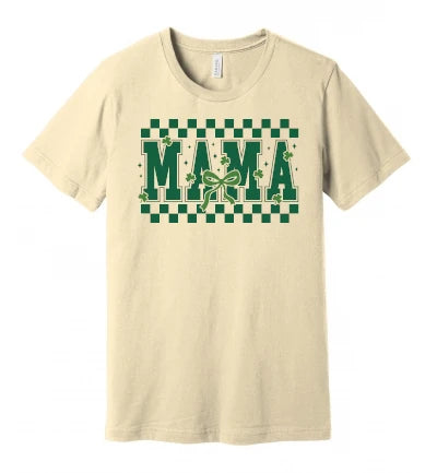 St. Patty's Day - Retro Mama (Green Text): T-Shirt