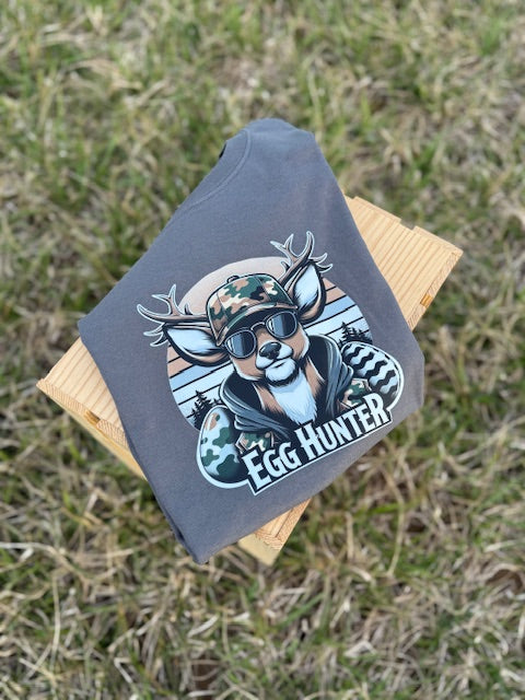 Easter - Egg Hunter - Deer With Camo Hat and Sunglasses - T-Shirt